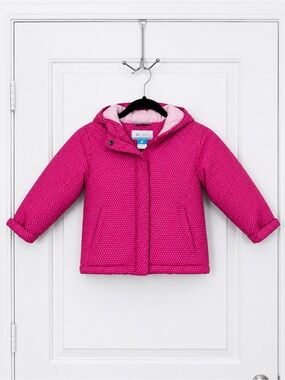 Columbia Hot Pink Dot Hooded Kids Jacket